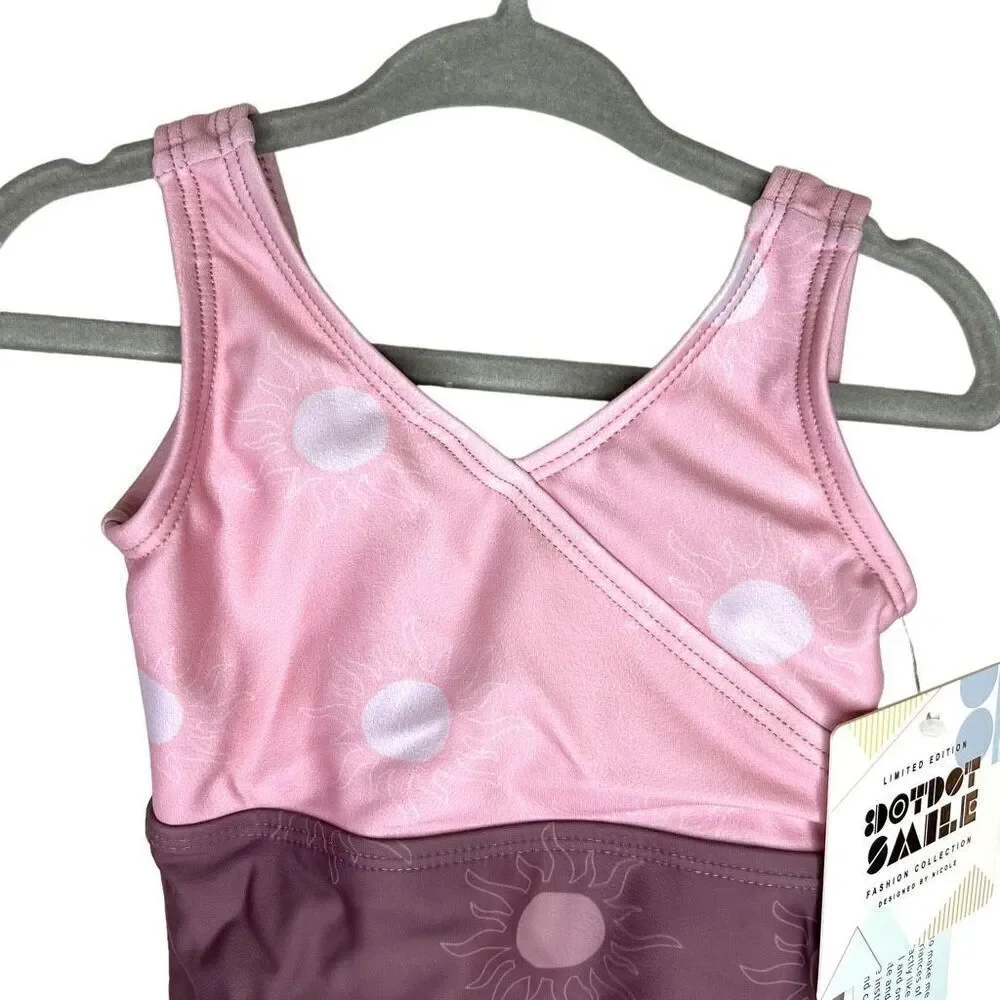 NEW Dot Dot Smile Two Tone Purple Pink One Piece Swim 6-12M No Bow